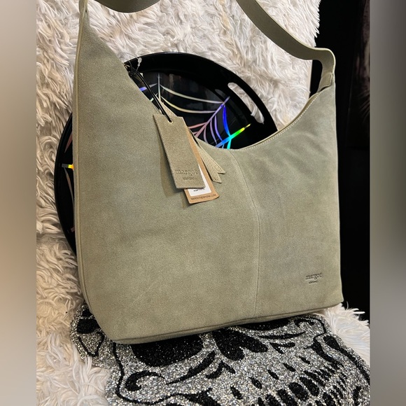 💚💚NWT-MARGOT NEW YORK GORGEOUS“GABI” HOBO BAG IN OLIVE GREEN💚💚 - Picture 9 of 14